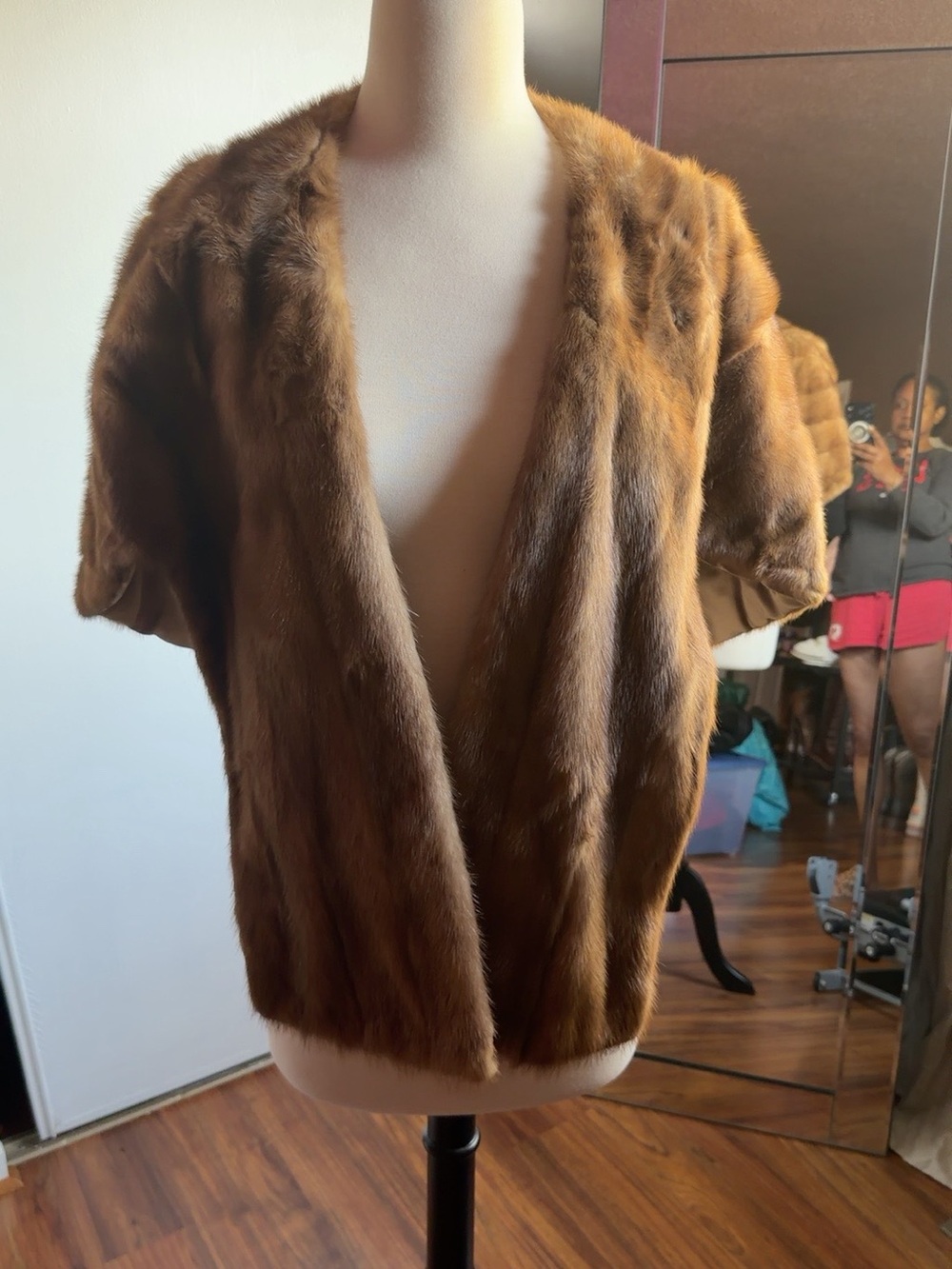 Vintage Mandel Brothers Furriers Chicago Brown Genuine Fur Jacket Stole